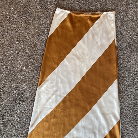 TopShop Two Piece Maxi Strapless Dress Diagonal Striped Spiced Rum, Women’s 10 - Picture 8 of 15